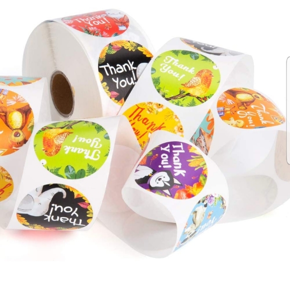 100 ct  1.5 Inch Thank You Stickers, Thank You for - Picture 2 of 12